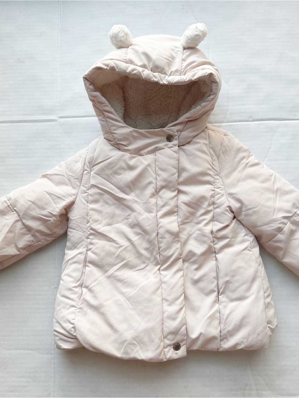 Zara Girl Outerwear Collection Faux Fur Lined Winter Puffer Jacket 18/24months
